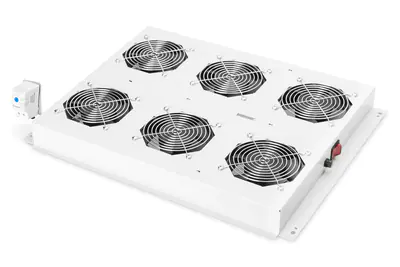 Digitus DN-19 FAN-6-SRV - Rack-Dach mit 2 Lüftern - mit 6 Ventilatoren, Thermostat - Hellgrau, RAL 7035 - 48.3 cm (19")