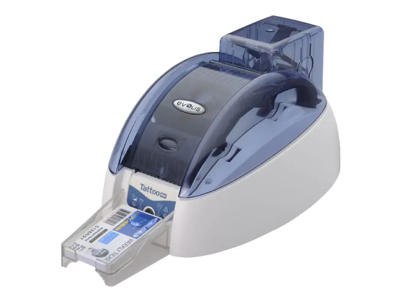 Evolis Tattoo RW - Plastikkartendrucker - s/w - Thermodirekt - CR-80 Card (85.6 x 54 mm) - 300 dpi - Kapazität: 100 Karten - USB - weiß, brillantblau Evolis Tattoo RW - Plastikkartendrucker - s/w - Thermodirekt - CR-80 Card (85.6 x 54 mm) - 300 dpi - Kapazität: 100 Karten - USB - weiß, brillantblau