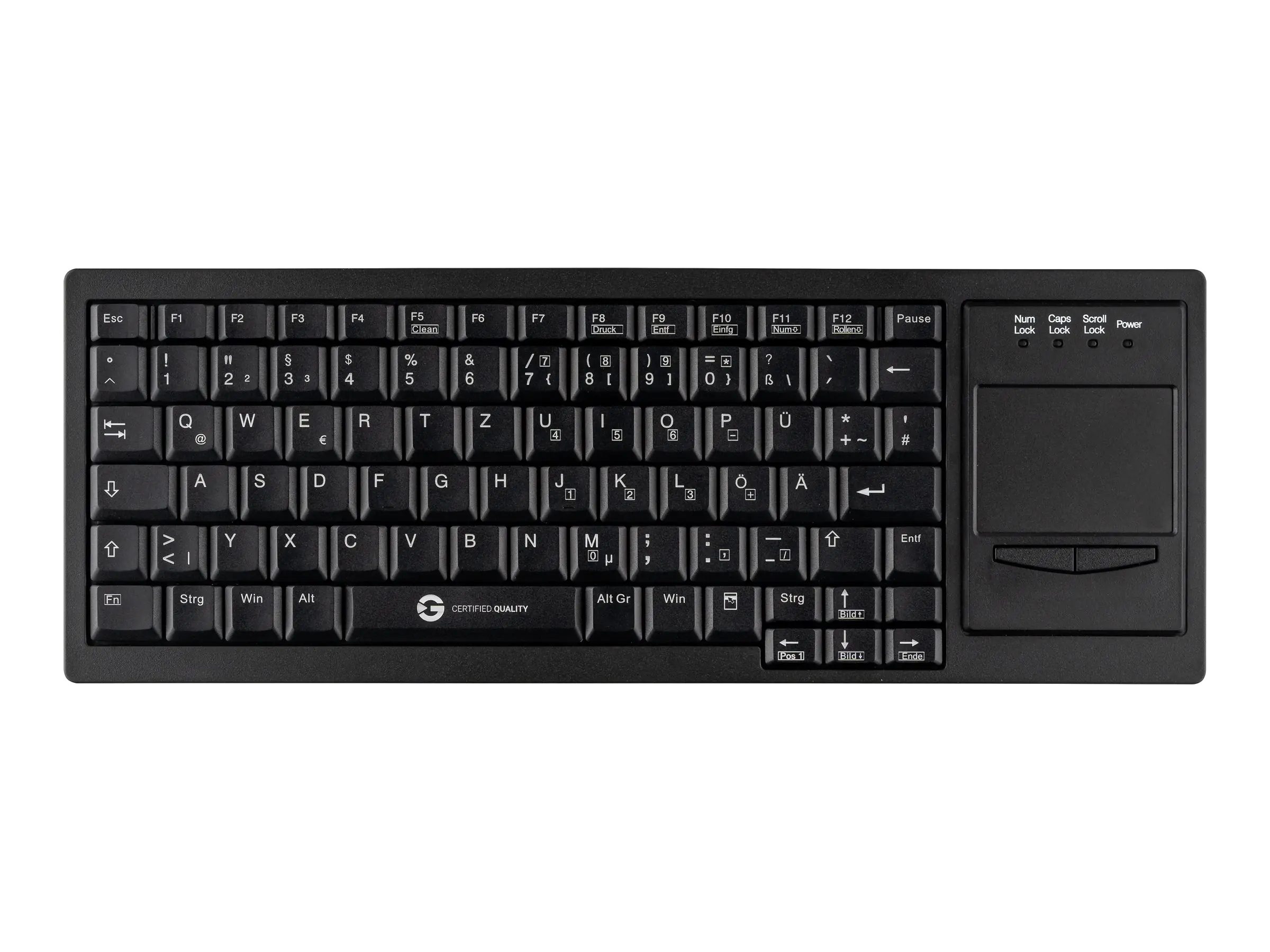 CleanType Xtra Touch - Tastatur - mit Touchpad - USB - QWERTZ - Deutsch - Schwarz CleanType Xtra Touch - Tastatur - mit Touchpad - USB - QWERTZ - Deutsch - Schwarz