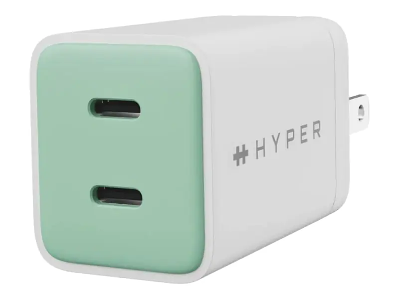 Targus HyperJuice - Netzteil - GaN - 45 watt - 2 Ausgabeanschlussstellen (2 x USB-C) HJ1201OGEU