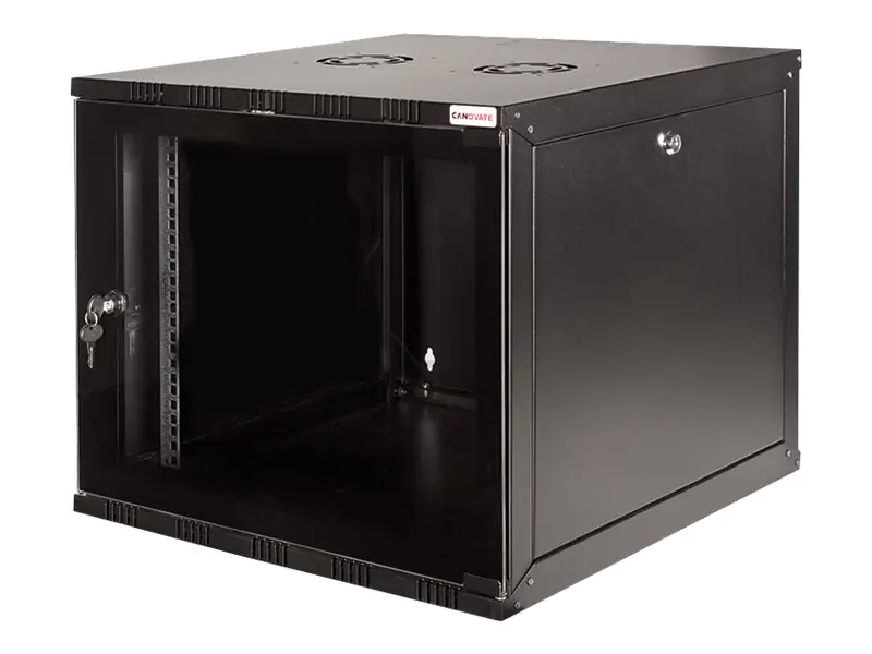 LogiLink W15A54B, Wandmontiertes Regal, 15U, 50 kg, Sperrschloss, Schwarz