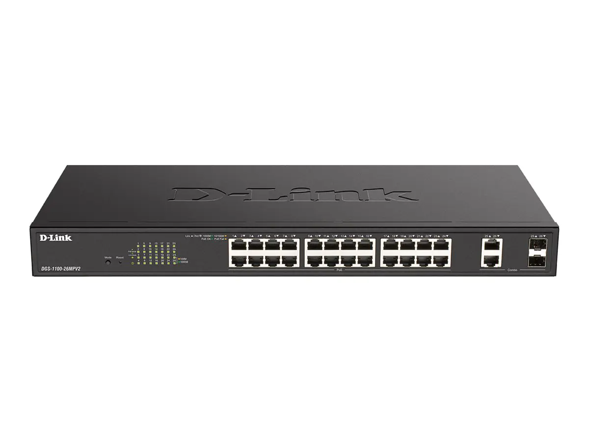 D-Link DGS 1100-26MPV2 - Switch - Smart - 24 x 10/100/1000 (PoE) DGS-1100-26MPV2/E