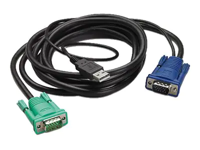 APC - Tastatur- / Video- / Maus- (KVM-) Kabel - USB, HD-15 (VGA) (M) zu HD-15 (VGA) (M) - 3.66 m - Schwarz - für P/N: AP5201, AP5202, AP5808, AP5816, KVM1116R