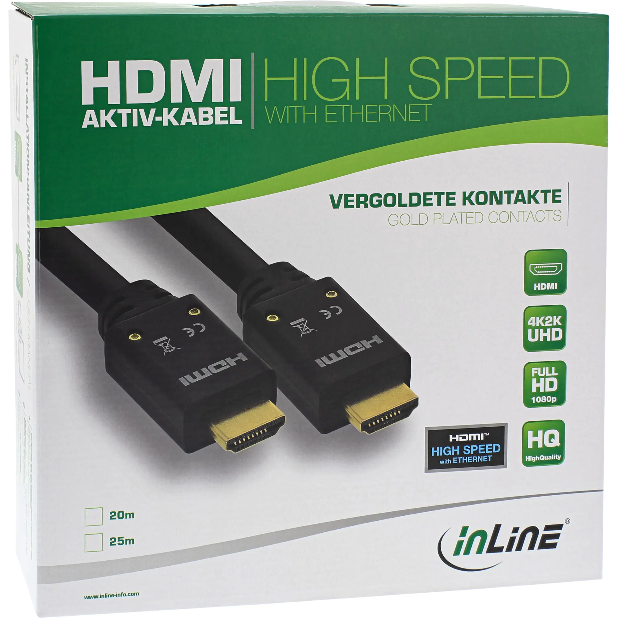 InLine HDMI Aktiv-Kabel - HDMI-High Speed mit Ethernet - 4K2K - ST/ST - 10m 17510B