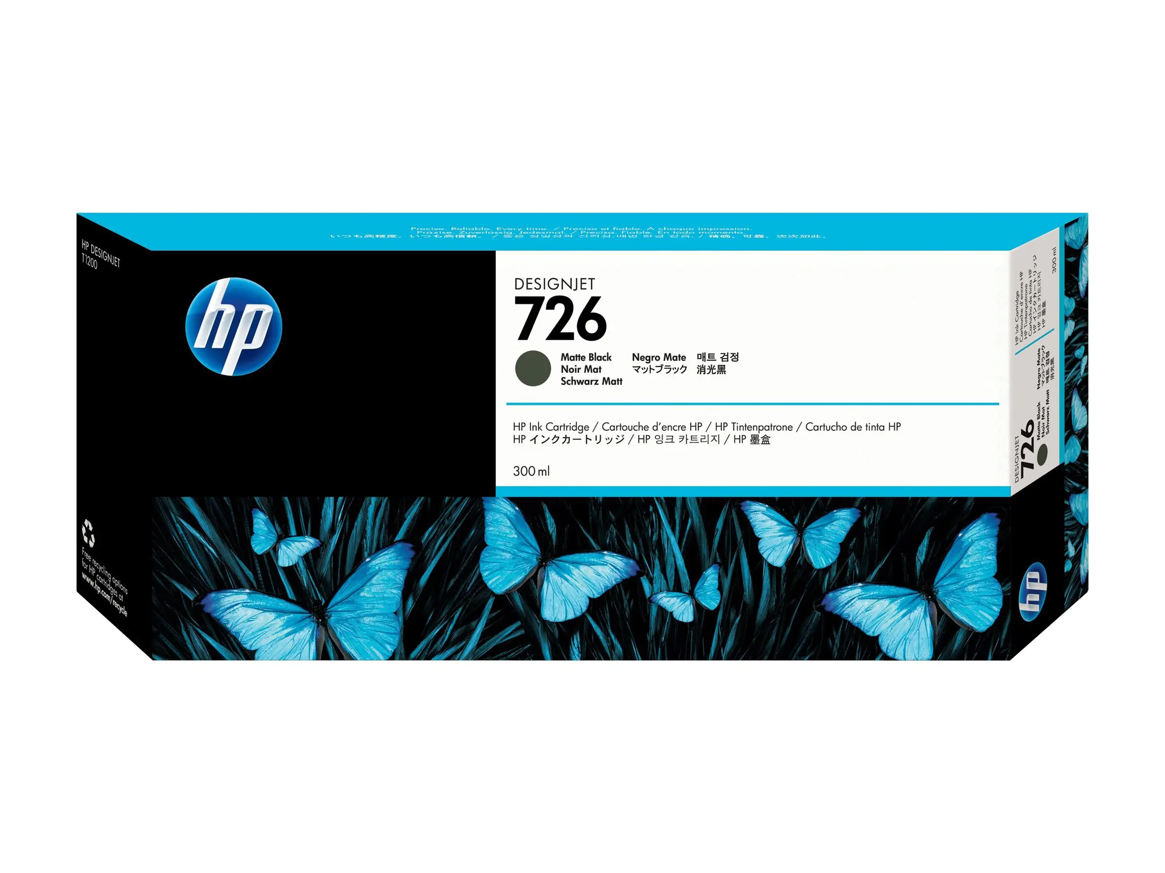 HP 726 - 300 ml - mattschwarz - Original - DesignJet - Tintenpatrone - für DesignJet HD Pro MFP, SD Pro MFP, T1200, T1200ps, T1300, T1708, T1708dr, T2300, T790, T795