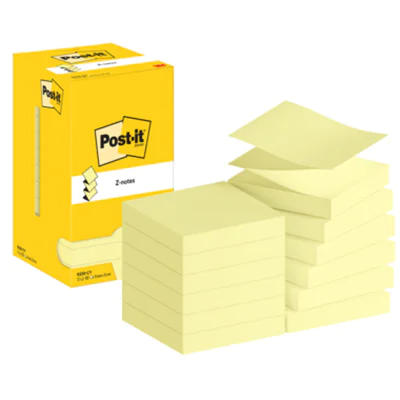 Post-it Haftnotiz Z-Notes 76 x 76 mm (B x H) gelb 100 Bl./Block 12 Block/Pack. Post-it Haftnotiz Z-Notes 76 x 76 mm (B x H) gelb 100 Bl./Block 12 Block/Pack.