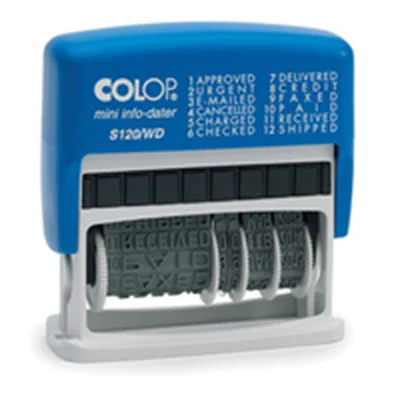 COLOP Datumstempel mini info-dater S120/WD 1453100200 blau/grau