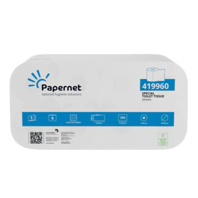 Papernet Toilettenpapier Special 3-lagig weiß 250 Bl./Rl. 8 Rl./Pack. Papernet Toilettenpapier Special 3-lagig weiß 250 Bl./Rl. 8 Rl./Pack.