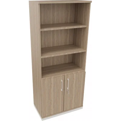 Kombischrank 2OH Tür 3OH Regal B800xT442xH1869mm ws/Eiche Nat