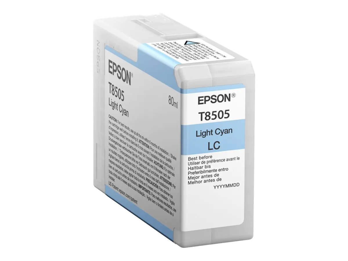 Epson T8505 - 80 ml - hell Cyan - Original - Tintenpatrone - für SureColor P800, P800 Designer Edition, SC-P800