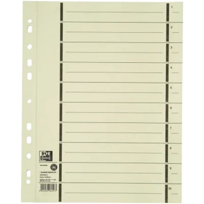 Oxford Trennblatt DIN A4 Kraftkarton, recycelt chamois 100 St./Pack. Oxford Trennblatt DIN A4 Kraftkarton, recycelt chamois 100 St./Pack.